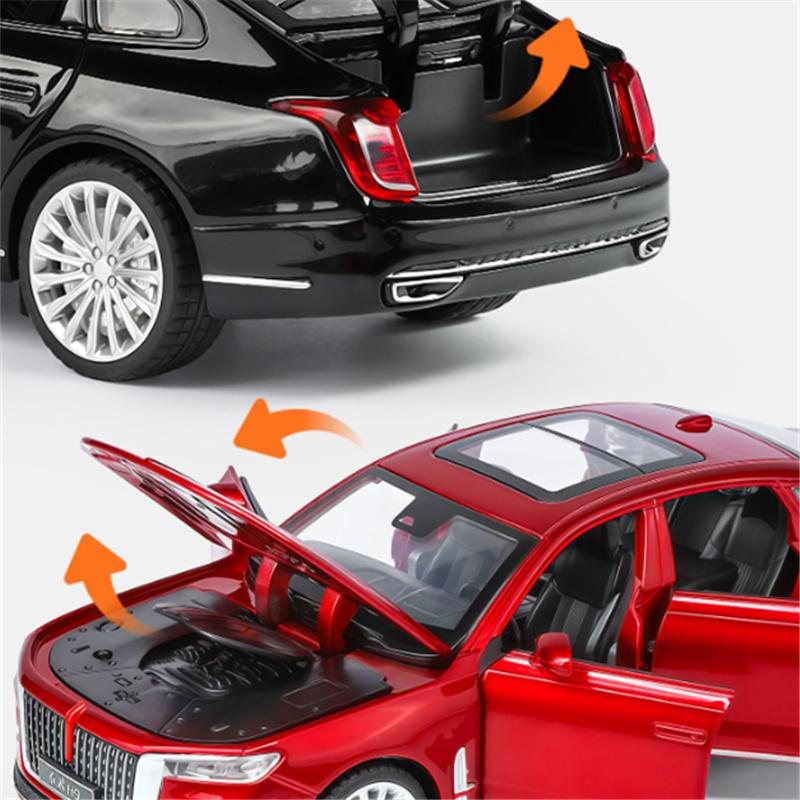 1/32 Hong Qi H9 Металлическая Люксовая Модель Автомобиля Литая Игрушечная Машинка Металлическая Модель Автомобиля Высокая Симуляция Звук Свет Коллекция Детские Подарки