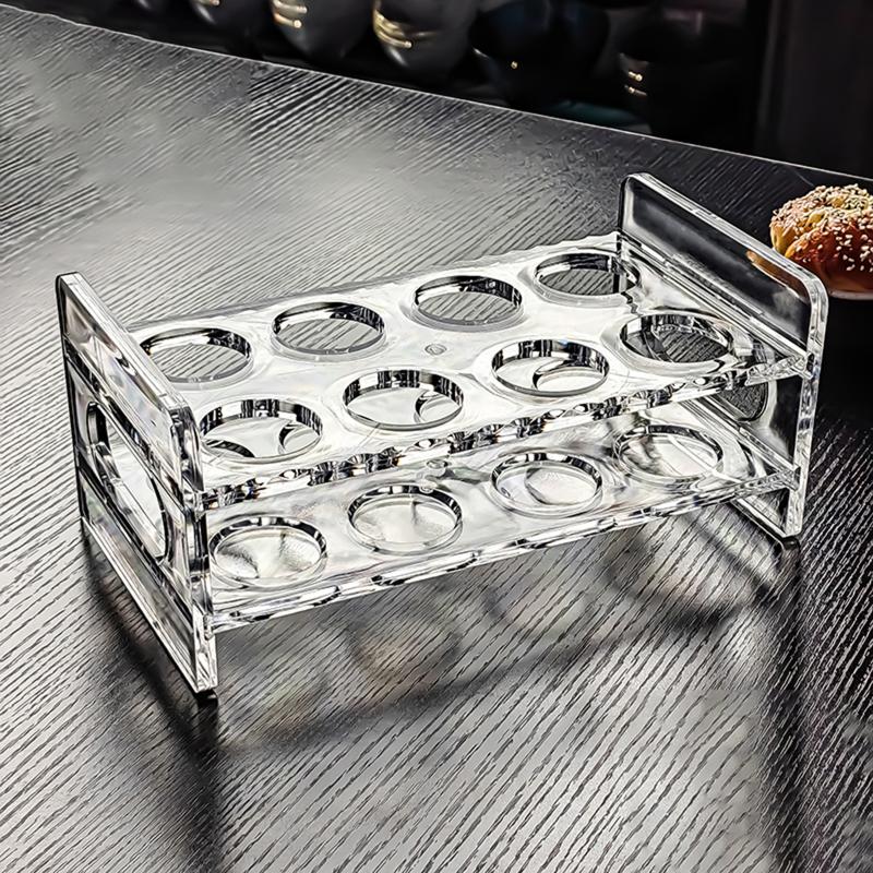 Large Capacity 6 8 12 Hole Glass Tray Cup Organizer Wine Glass Display Stand Holder for Bar Restaurant Kitchen