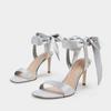 Fashion French Fairy Wind with Sandals Women 2025 Summer New Open Toe Square Thin Head with Bow Satin Fashion High Heels