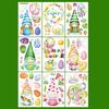 9 Sheets Easter Rabbit Eggs Window Clings Spring Cartoon Window Stickers Decals for Holiday Decoration Party Supplies