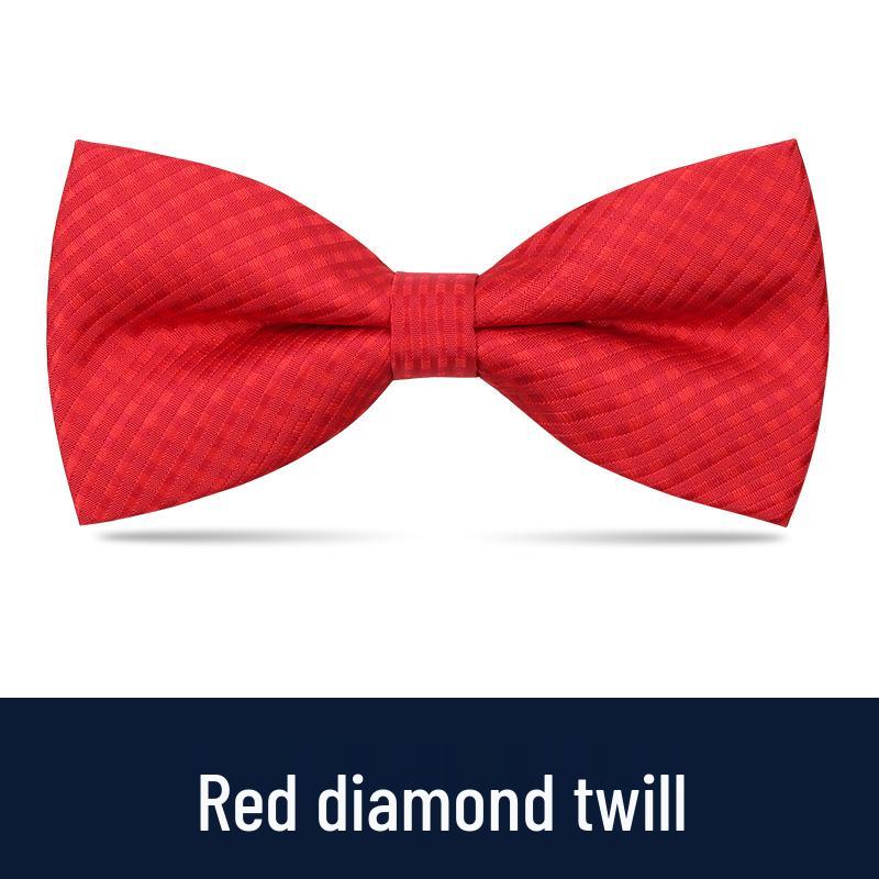 Men's Burgundy & Black Bow Tie for Weddings - British Korean Style