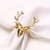 4Pcs Deer Napkin Rings Christmas Elk Head Napkin Rings Holders Reindeer Napkin Buckle Xmas Thanksgiving Dining Table Decor