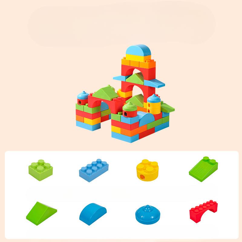 Центр раннего образования Крупногабаритные строительные блоки для замка Детские пластиковые головоломки Строительство Счастливые большие строительные блоки