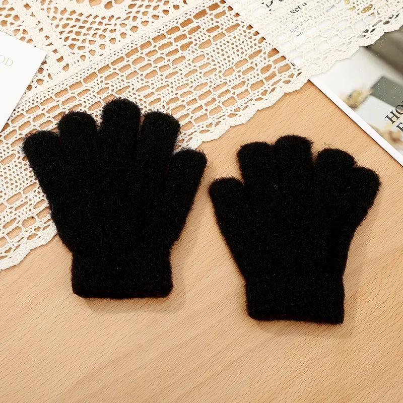 1 пара теплых пушистых перчаток для маленьких детей, спортивные, простые, однотонные, раздельные перчатки для малышей, осенне-зимние, теплые перчатки для улицы