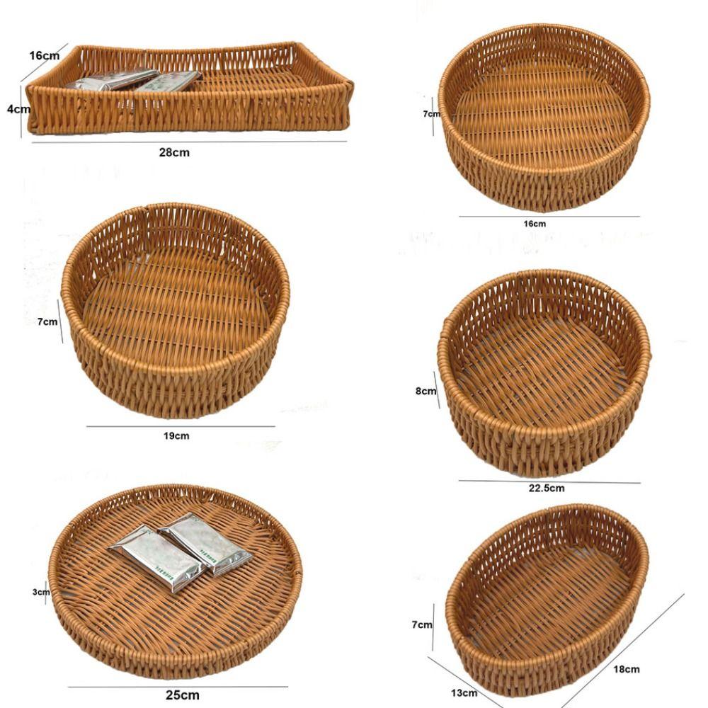 Плетеная корзина для хлеба, фруктов, овощей, жесткая, для ресторана, сервировочная, настольная витрина