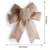 3pcs Rustic Jute Bows Burlap Wreaths Bows Christmas Tree Topper for Wedding Holiday Birthday Party Decoration
