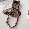 For Samsung Galaxy Z Flip 3 4 Case with Fashion Leopard Square Scarf Metal Chain Phone Case for Samsung Z Flip 3 5G Luxury Cover