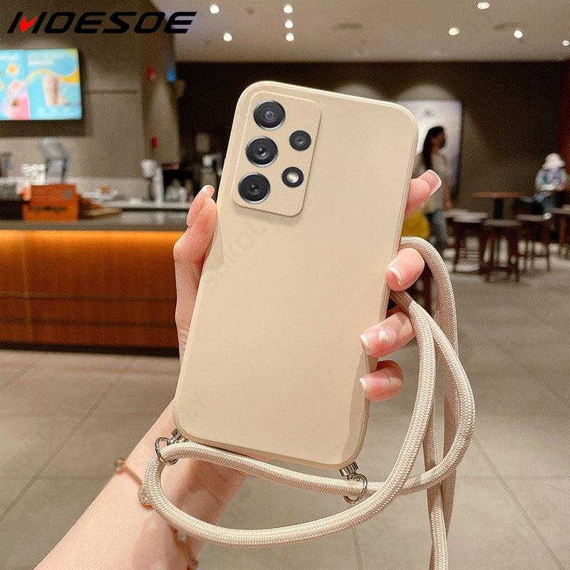 Мягкий ТПУ чехол со шнурком для Samsung Galaxy S25 Edge S24 S23 S22 Ultra S21 S24 FE A56 A52 A53 A54 A55 A16 5G, чехол-кроссбоди с ремешком