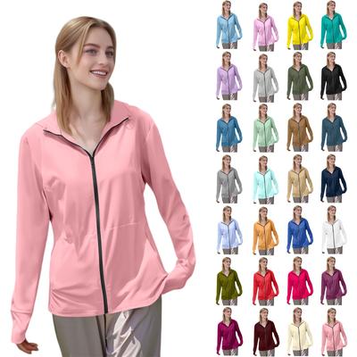 Женская рубашка от солнца Ice Silk Hoodie с длинным рукавом Outdoor Hiking Summer Coat