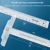 Clear T-Square Ruler 60mm for Students Office School Stationery Angle Measuring Drafting Tool Plastic Rotatable Folding Ruler