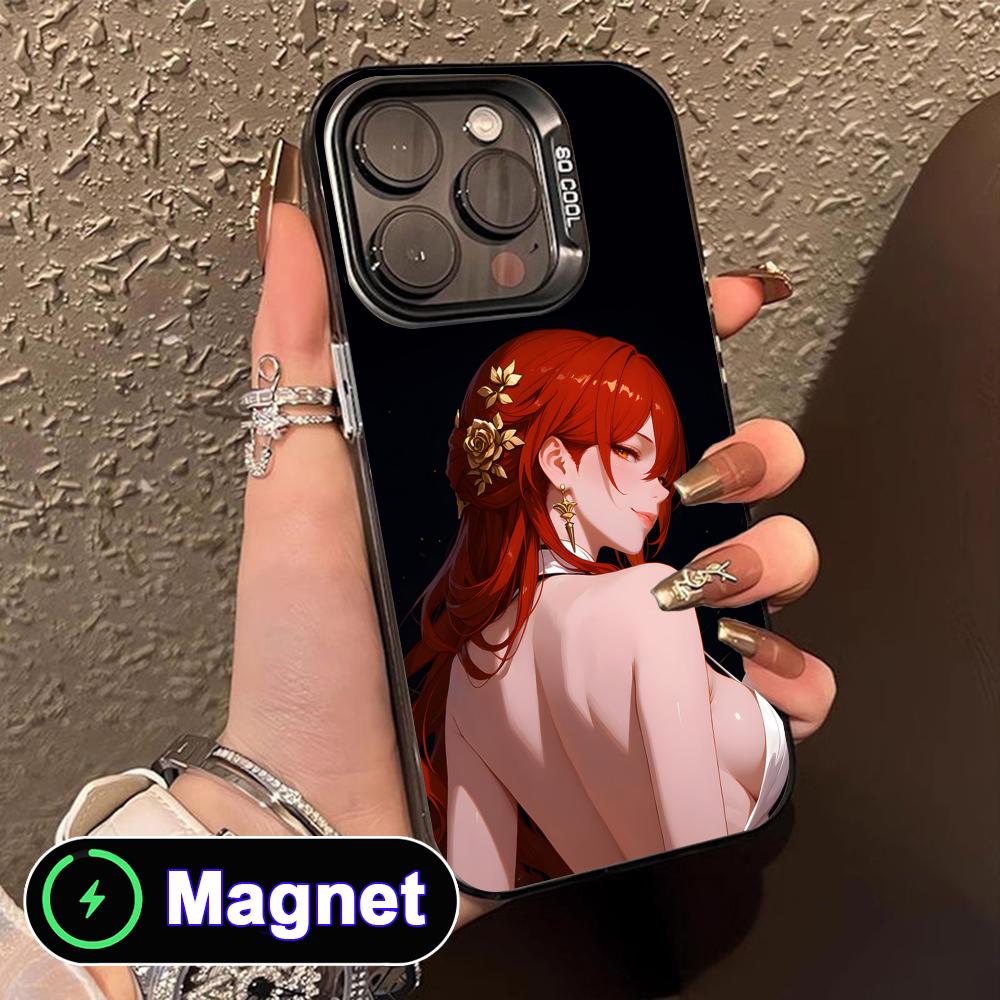HSR Himeko Translucent MagSafe Mobile Phone Case for iPhone 17 16 15 14 13 12 11 Air Pro Max Plus Colorful Cover
