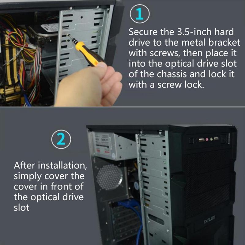 2 шт. 3,5 до 5,25 Оптический дисковод Расширение Держатель Кронштейн для жесткого диска Стойка Caddy Bay Для SSD M.2 Hdd Настольный жесткий диск Кронштейн