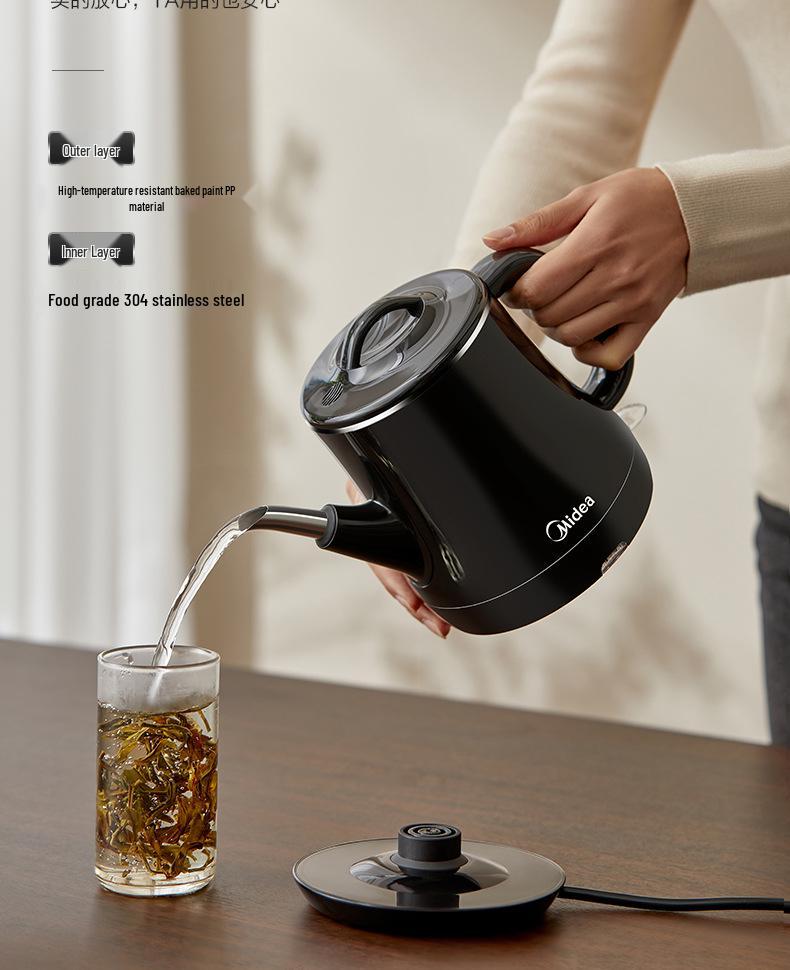 Электрический чайник Midea с высокой мощностью кипячения и ситечком для заварки, модель MK-PCE071