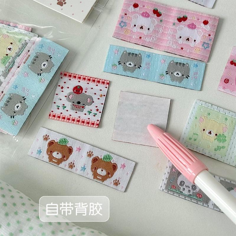 Kawaii Label Index Stickers Embroidery Lucky Tag Label Sticker Scrapbooking Sticker Hand Account Notes Decorative Sealing Decals