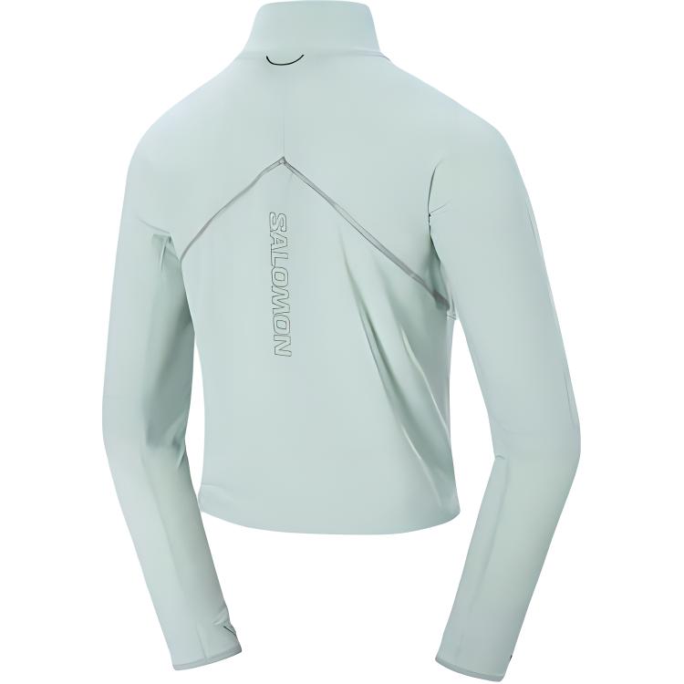 SALOMON Sense Aero Hybd Cp Plvr W Беговая куртка на молнии с воротником-стойкой, однотонная, повседневная, с длинным рукавом, женская, цвет Туманно-синий LC2290200