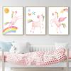 Clouds Rainbow Unicorn Printed Canvas Wall Art Poster Children Kindergarten Art Painting Nordic Pictures Baby Room Decoration No Frame