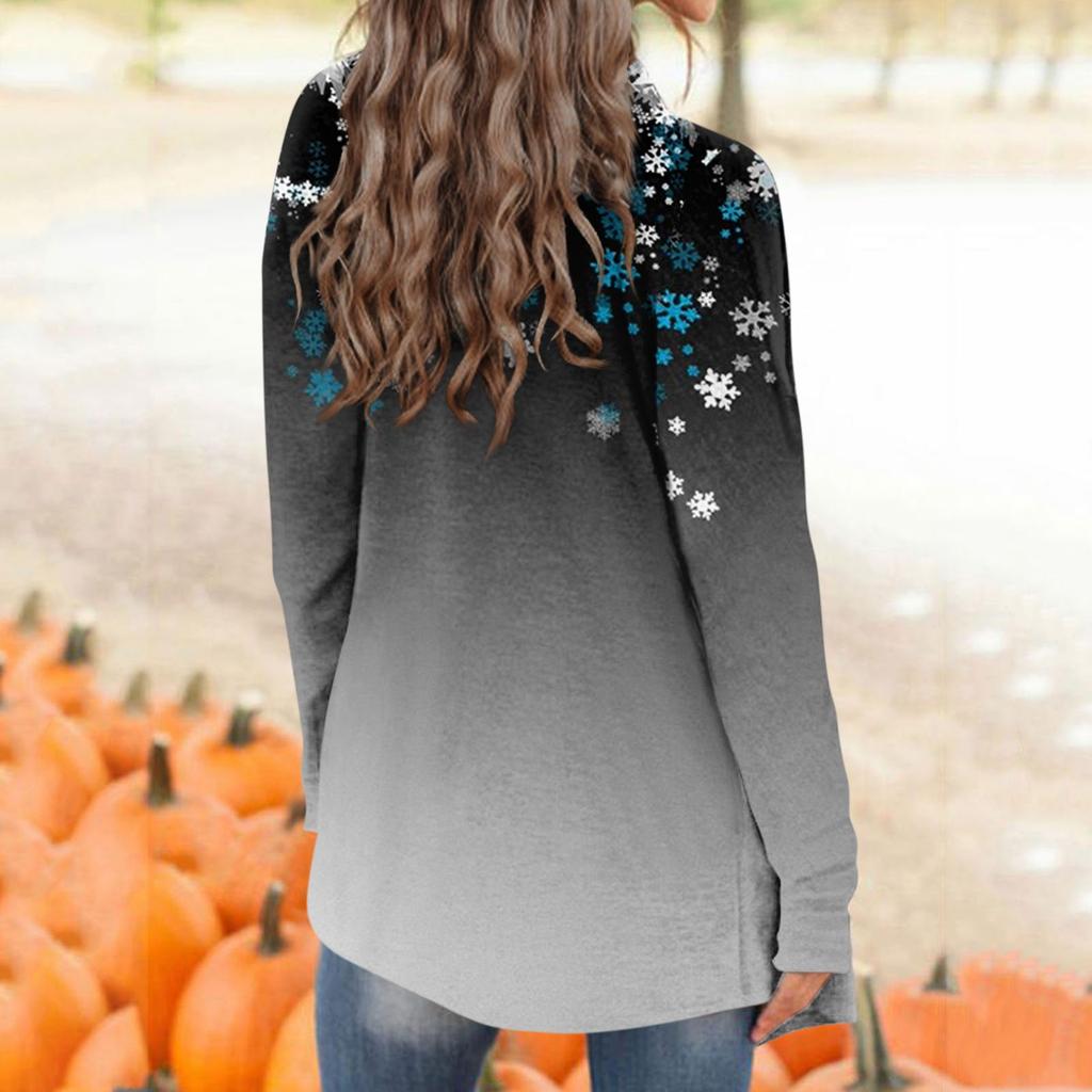 Женская мода, повседневный рождественский принт, кардиган средней длины, куртка, пальто