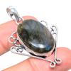 Natural Labradorite Gemstone Handmade 925 Sterling Silver Pendant 2.05" D8Z12