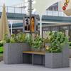 Yunduo Outdoor Stainless Steel Terrazzo Planter with Bench