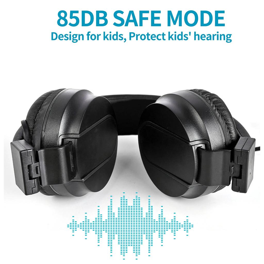 Headphones Wired for School HD Mic Stereo Sound Foldable Headphones for Online Study,3.5mm Jack Wired Cord on-Ear Headset ForPC Phones Tablet Etc