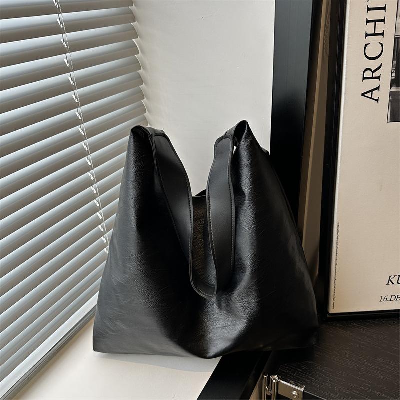 Sensation Bag Commuter Tote Bag Women's New Trendy Solid Color Texture Shoulder Bag Popular Underarm Bag