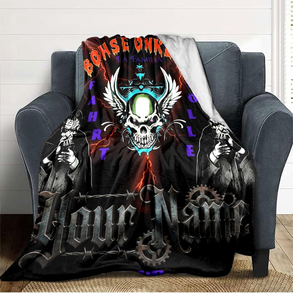 Name Custom Böhse Onkelz Poster Print Flannel Blanket High Quality Warm Comfortable Cover for All Seasons Perfect for Gifts Home Decor