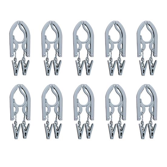 10 шт. Портативная складная вешалка для одежды с 2 прищепками, прочные дорожные брюки, сушилка для одежды, аксессуары для путешествий