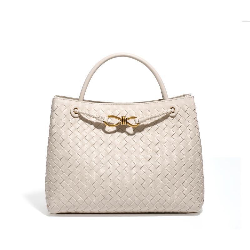 Винтажная плетеная сумка-тоут с металлической пряжкой - Универсальная сумка через плечо и кроссбоди