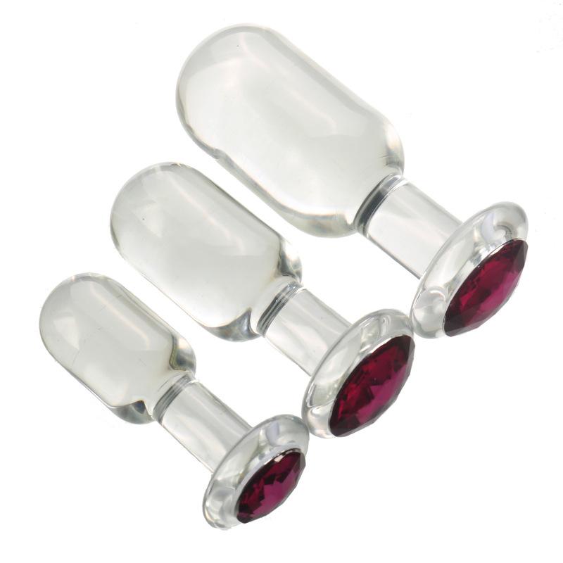 New Go out wearing Contact Anal plug Glass Butt Plug Crystal Ball Anal Beads Fake Penis Glass Anus Dildo Adult Masturbation Toys