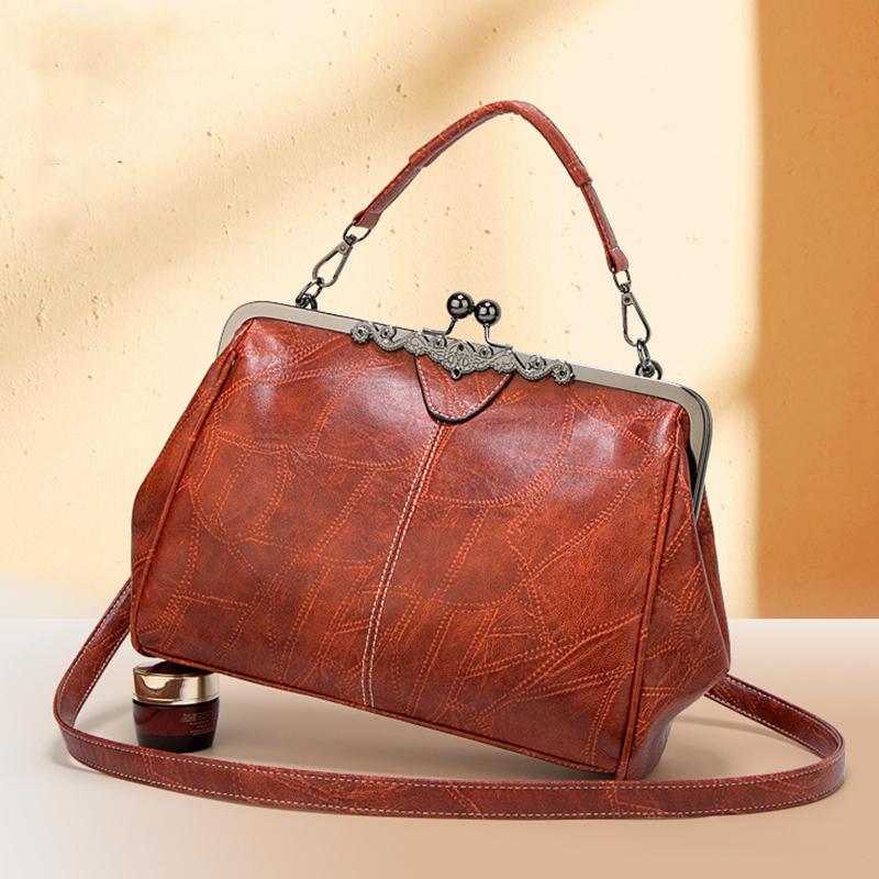 Women Vintage Simple Style Shoulder Bag High Quality PU Leather Lady Crossbody Bag