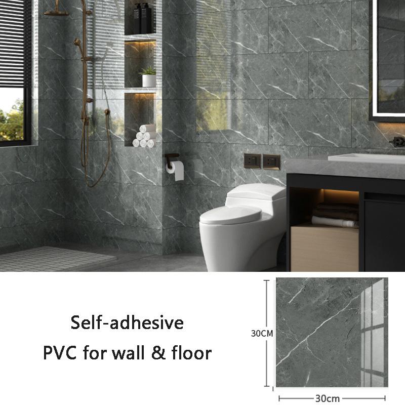 Self-adhesive Imitation Marble Wall Stickers 30x30cm PVC Floor Stickers Waterproof Bathroom Living Room Kitchen Decoration Decal