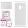 apgo Protective Skin Sticker for the Back Compatible with Samsung Galaxy S9, Wrap Film, Foil, Vinyl - Pattern Transparent Carbon