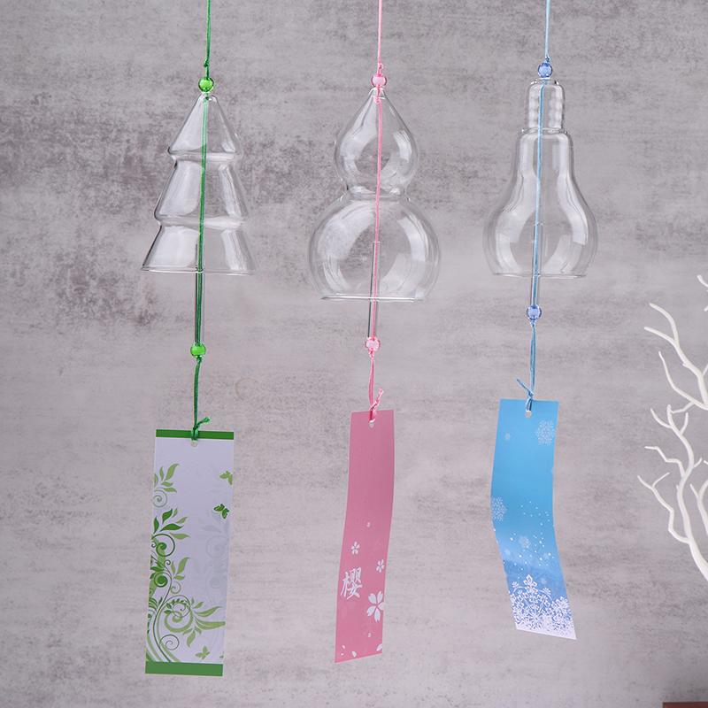 Прозрачные стеклянные колокольчики для окон, подвесные колокольчики для сада, садовые колокольчики, японский декор для комнаты, поделки своими руками