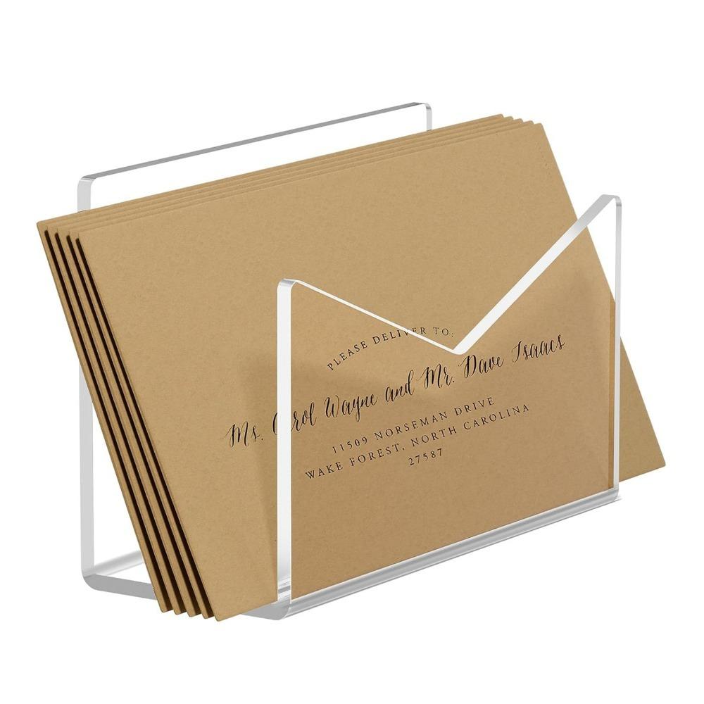 2 Pack Sturdy Lightweight Construction Acrylic Mail Organizer Office Organization