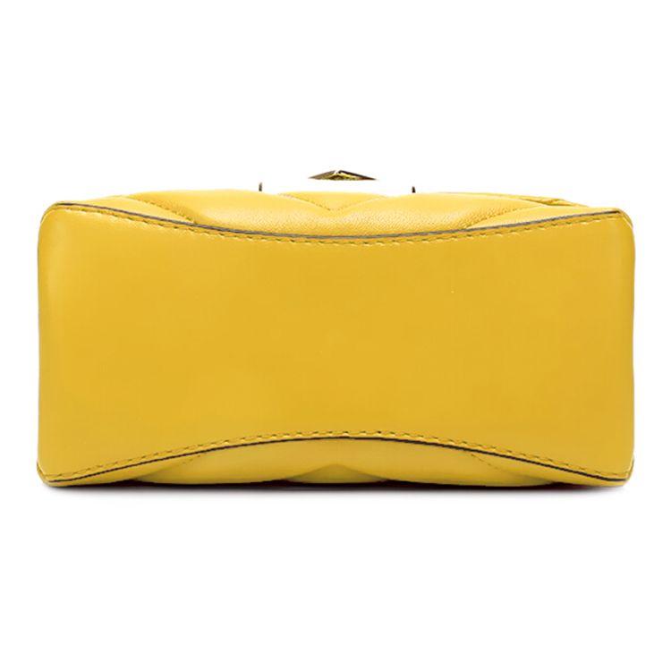 Michael Kors Mk Cece Золотая Пряжка Цепочка Однотонный Клапан Коммутерская Сумка на Плечо Crossbody из Кожи Ягненка Мини Женские сумки Конфетно-Желтый 32T9G0EC1L-SUNFLOWER