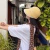 Daisy Lace Straw Hat UV Protection Sunscreen Hat Simple Lafite Hat  Travel