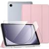 Case + Tempered Glass - BOOLING - for Samsung Galaxy Tab A9 - Silicone - Pink - Stylus Holder