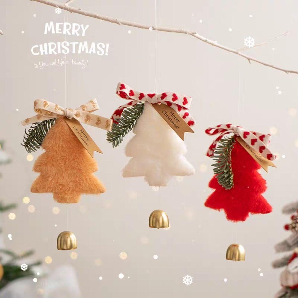 Мягкая подвеска в виде елки ручной работы, поделки, колокольчик на елку, настенное украшение, рождественские подарки