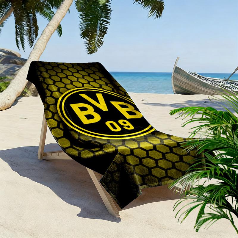 Vibrant BVB Fan Art beach towel Beach towel for vacation photos Outdoor camping Outdoor pool towel Absorbent bath towel swim