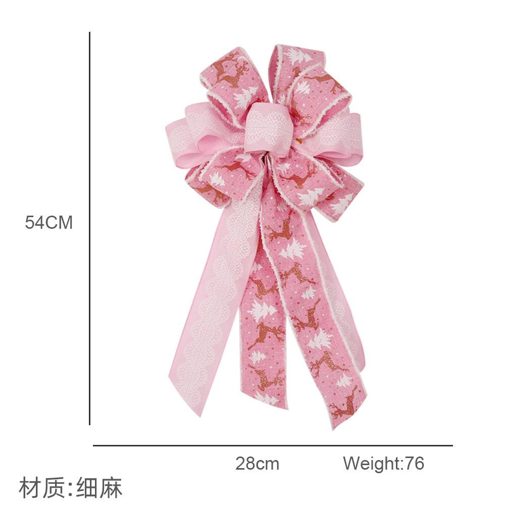 Elegant Christmas Red Bow Decoration For Festive Holiday Gift Boxes With Burlap Material