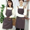 Waterproof and Oil Resistant Solid Color Kitchen Apron Durable with Pockets Suitable for Men and Women Adjustable Work Apron