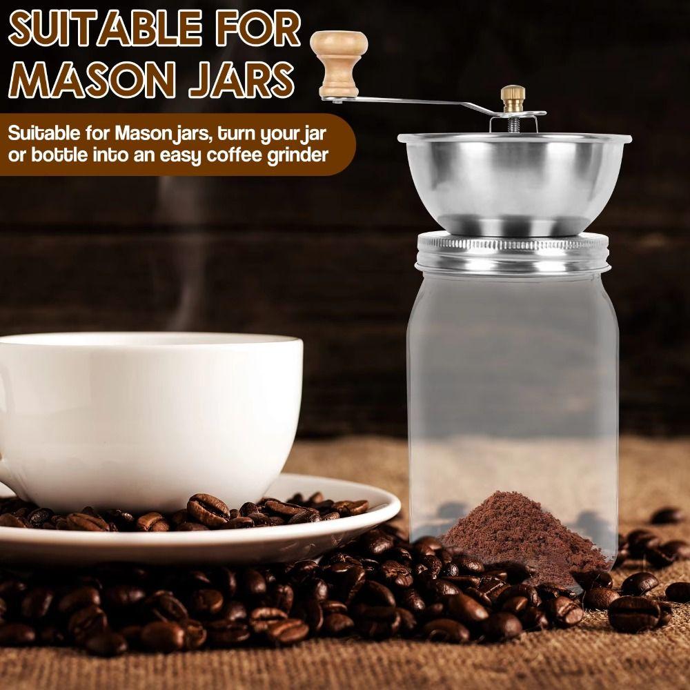 Stainless Steel Mason Jar Coffee Grinder Ceramic Core Bean Grinder Tools  DIY Grinding