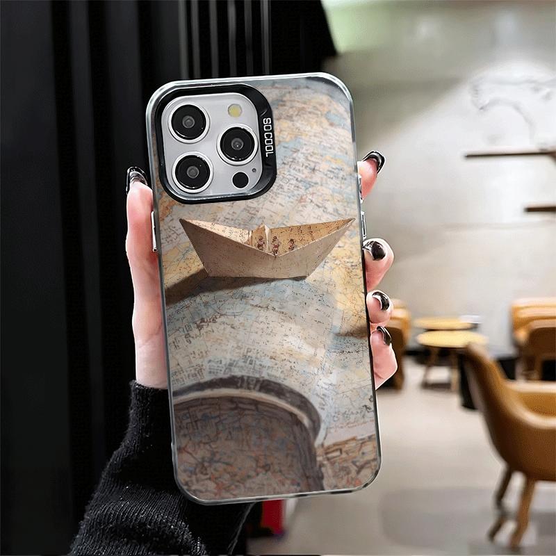 Бумажный Самолет Лодка Мечта Ударопрочный Чехол для Телефона для iPhone 17 Air 16 16E 15 Pro Max 14 Plus 13 Mini 12 Задняя Крышка Противоударный Fund