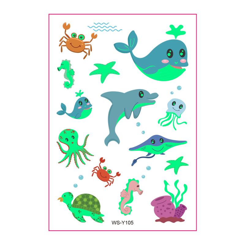 Tattoos for Children Kids Tattoos Stickers Waterproof Luminous Glow in the Dark Custom Temporary Custom Tattoos Temporary