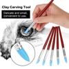 5Pcs Rubber Pen Tip Clay Carving Pen Wooden Handle Clay Sculpture Tools  Clay Sculpture