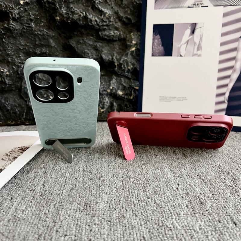 Для Oppo Find X9 X8 Pro Ultra Кожаный чехол с тиснением в виде дракона, невидимая металлическая подставка, защита от отпечатков пальцев, удобный захват
