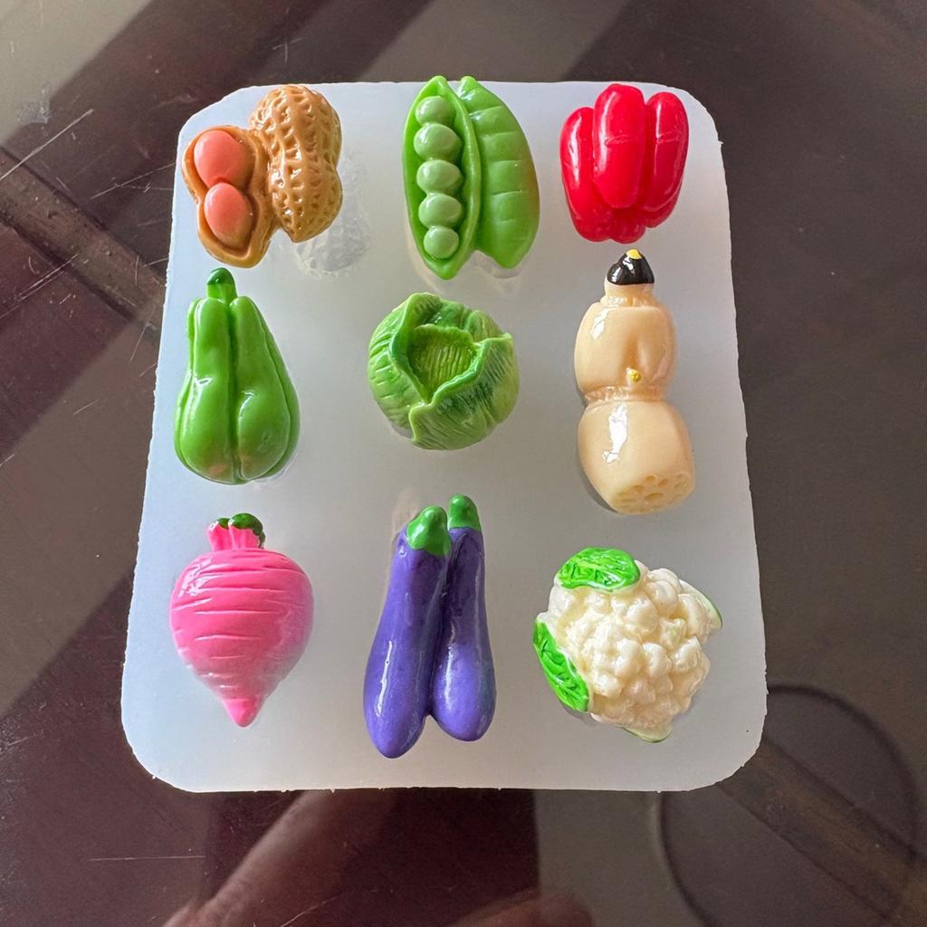 Food Grade Silicone Fruit Vegetable Resin Mold Crafting Supplies for Jewelry Soap Candle Making with Detachable Design