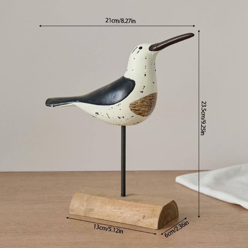 Wooden Seagulls Figurines,Mediterranean Styles Bird Statues Ornament for Beach,Garden,Backyard,Balconys,Home Decorations