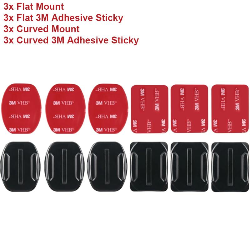 Крепление на шлем, плоские клейкие крепления для GoPro 1211 10 9 8 7 6 5 Insta360 X3 X2 DJI Osmo аксессуары для экшн-камер