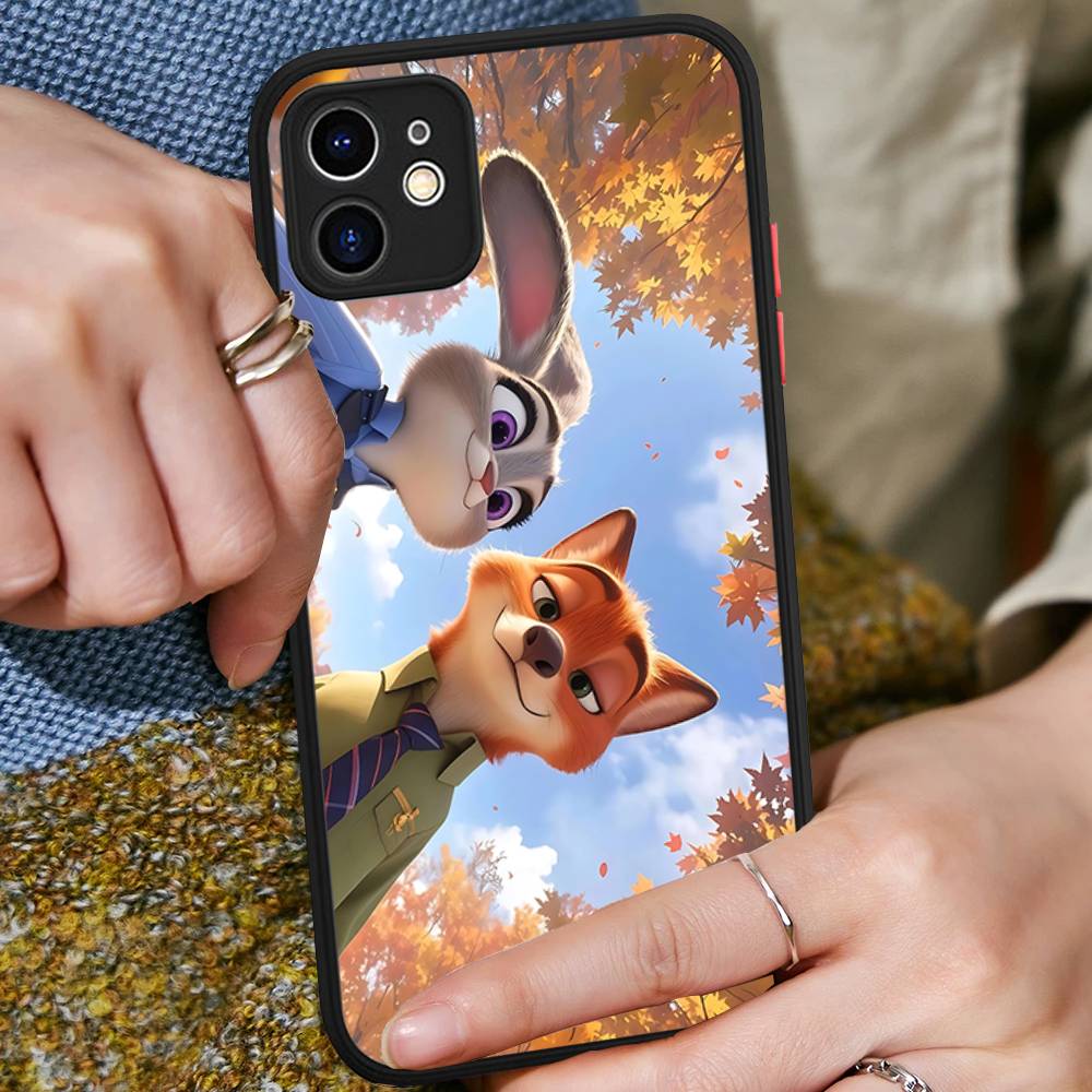 Чехол для телефона Z-ZootopiaS 2 1 Фильм Для IPhone 16e 15 14 13 12 11 Pro Max Plus X XS MAX Конфетный Цвет Матовый Чехол